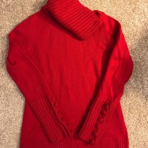 Banana Republic red sweater with button sleeves